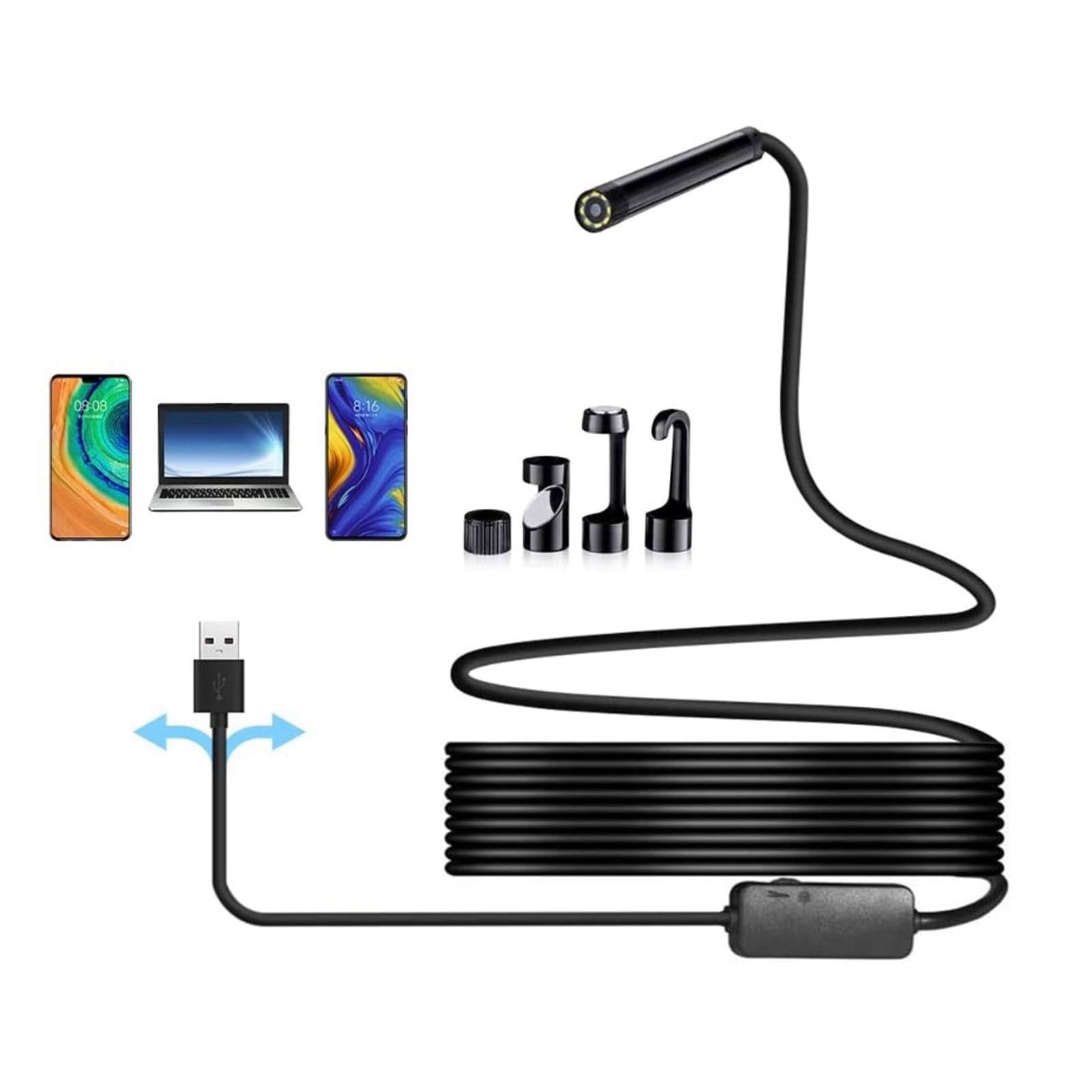 3in1 Android USB Type-C Endoscopio Ispezione Fotocamera Da 7 Mm 6 Led Hd Impermeabile 85891206 - Foto 4