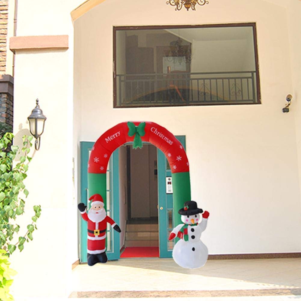 Outsunny Pupazzo di Neve Gonfiabile con Luce LED Colorata con Gonfiatore Incluso, 97x50x120cm