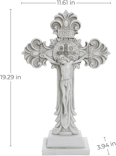Miniatura 10 de LuxenHome - Estatua de Virgen María para exteriores, estatua religiosa de jardín de 30 pulgadas, estatua de la bendita madre al aire libre, estatuas