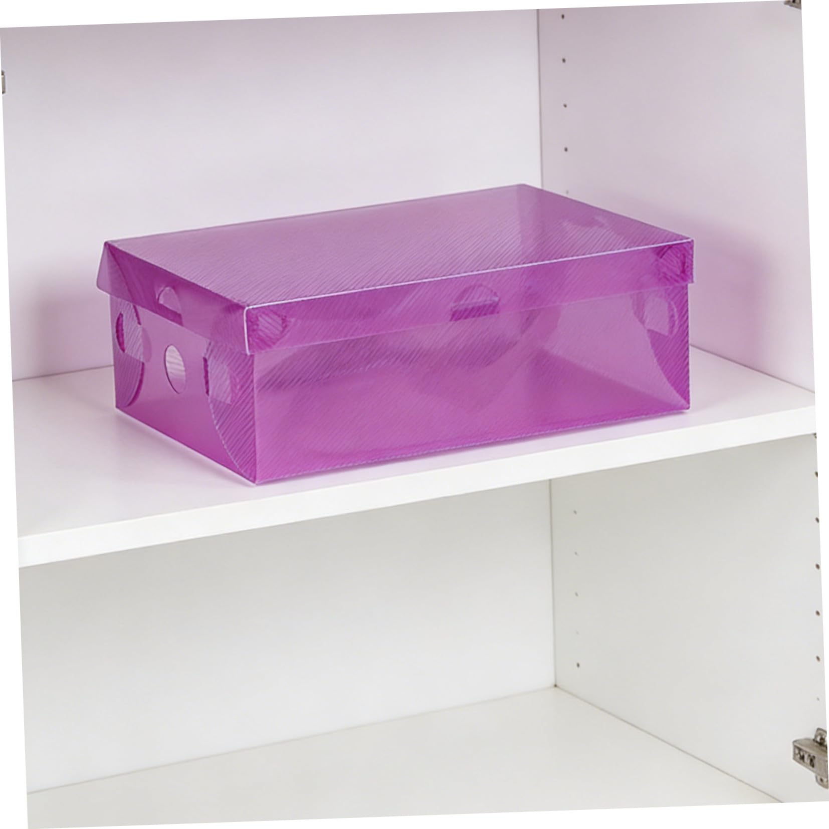 STOBAZA Scatole per Scarpe Dimensioni 27,5x18x9,5cm in Trasparente Impilabili e Pieghevoli in Trasparente Set da 7 Organizer Resistente per Armadio e Cameretta