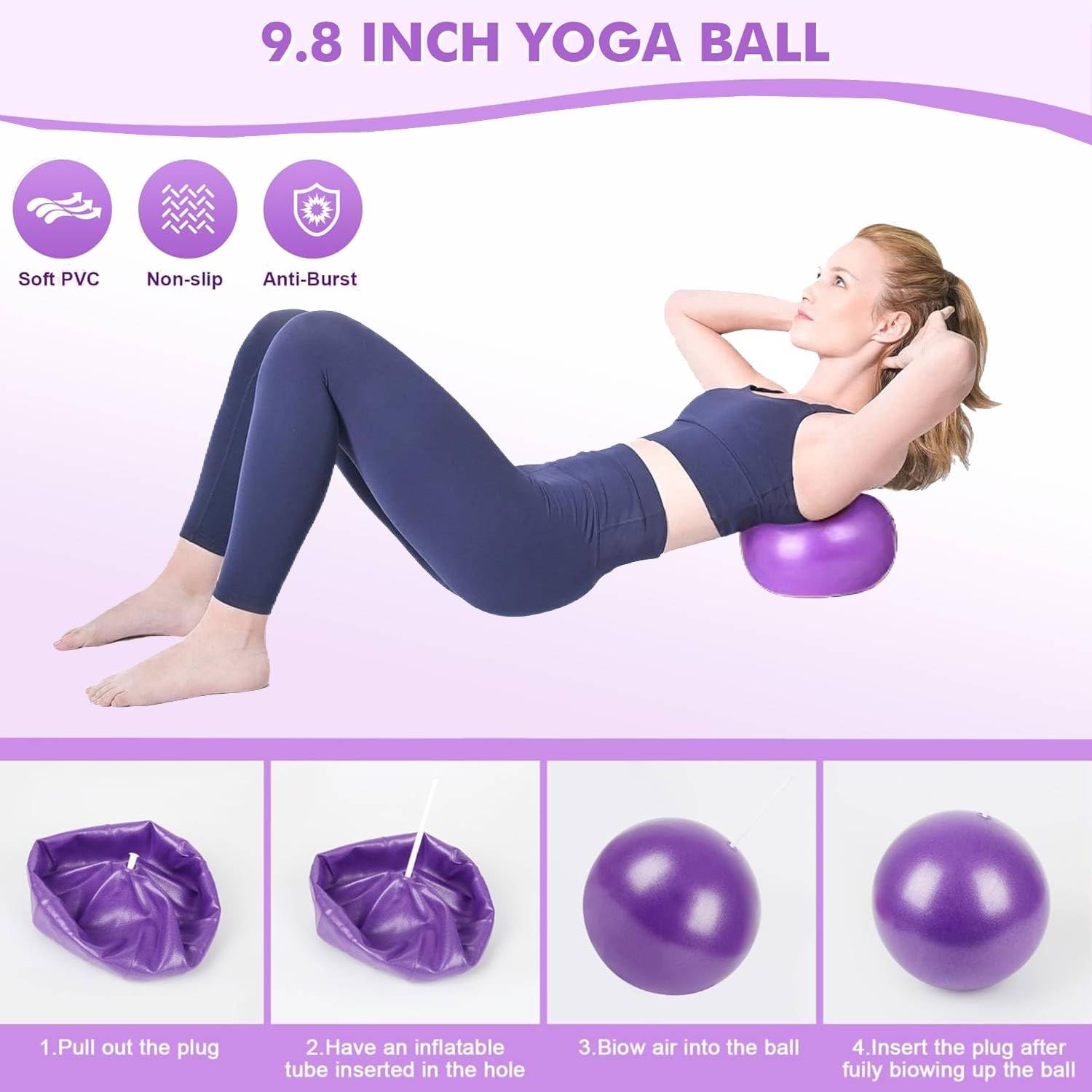 Set di 13 accessori per pilates, per la casa, pilates, pilates, per la casa, pilates, kit essenziale per donne con palla da yoga, anello da yoga, calze, anello da pilates e accessori