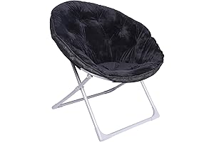 Amazon Basics Faux Fur Saucer Shaped Chair for Comfy Relaxation