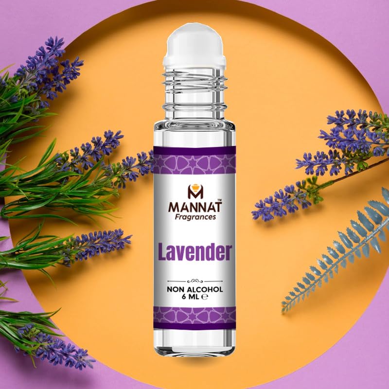 Image of Mannat Lavender Attar for Men & Women | Lavender Fragrance Notes | Long-Lasting Non-Alcoholic Roll-On Attar | Ideal Gift |6ML Pack