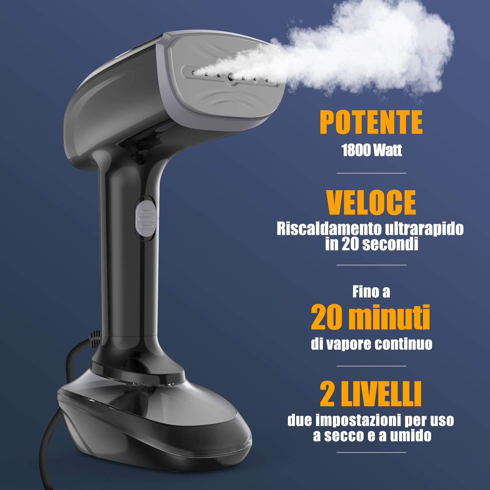 NTAYDZSW Ferro da stiro a vapore portatile 1800W, riscaldamento in 20s, serbatoio 300 ml, spegnimento automatico, per casa, viaggio e ufficio