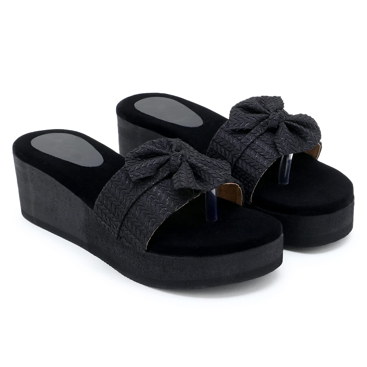 HEIGHTEN Women Wedge Heel Sandal (BLACK, numeric_6) (B09PDYRMVL) Amazon Price History, Amazon Price Tracker