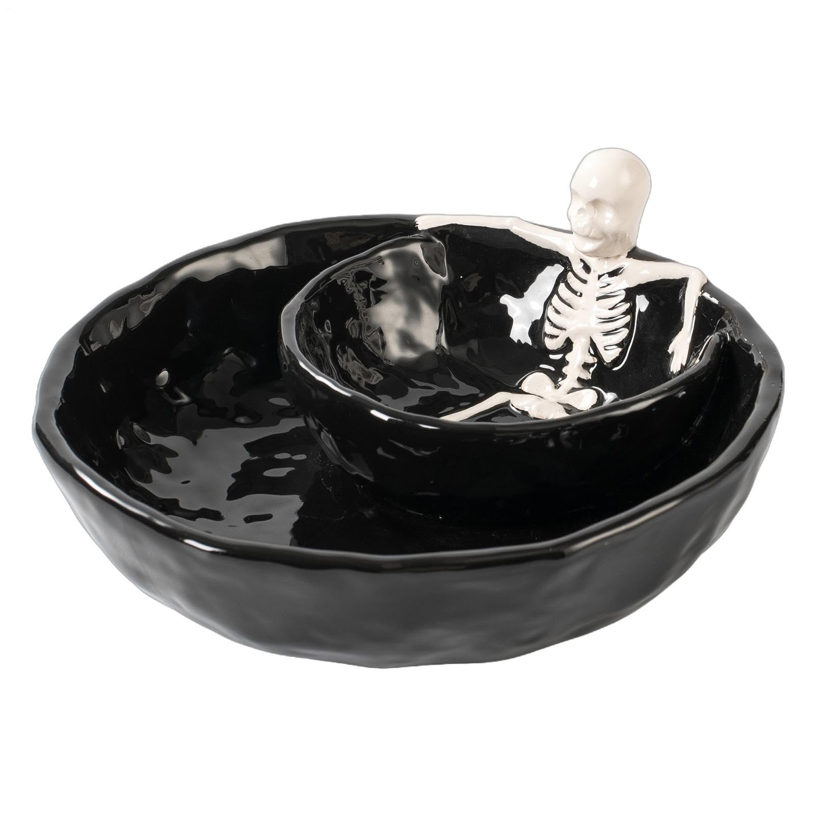 Saucenschalen klein Keramik Totenkopf Halloween Gruselige dekorative Teller