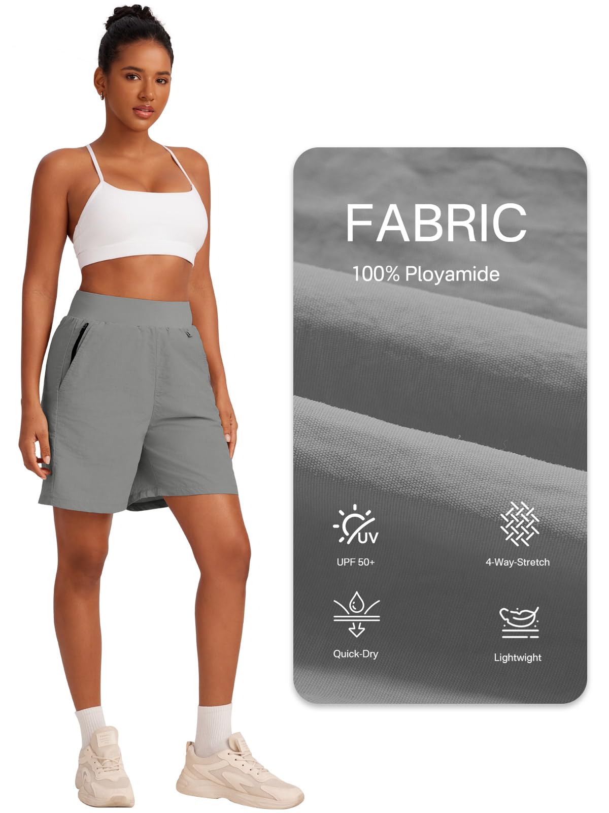 VUTRU Bermuda pour femme - Short de sport - Short d'été UPF50+ - Pour la randonnée, le camping