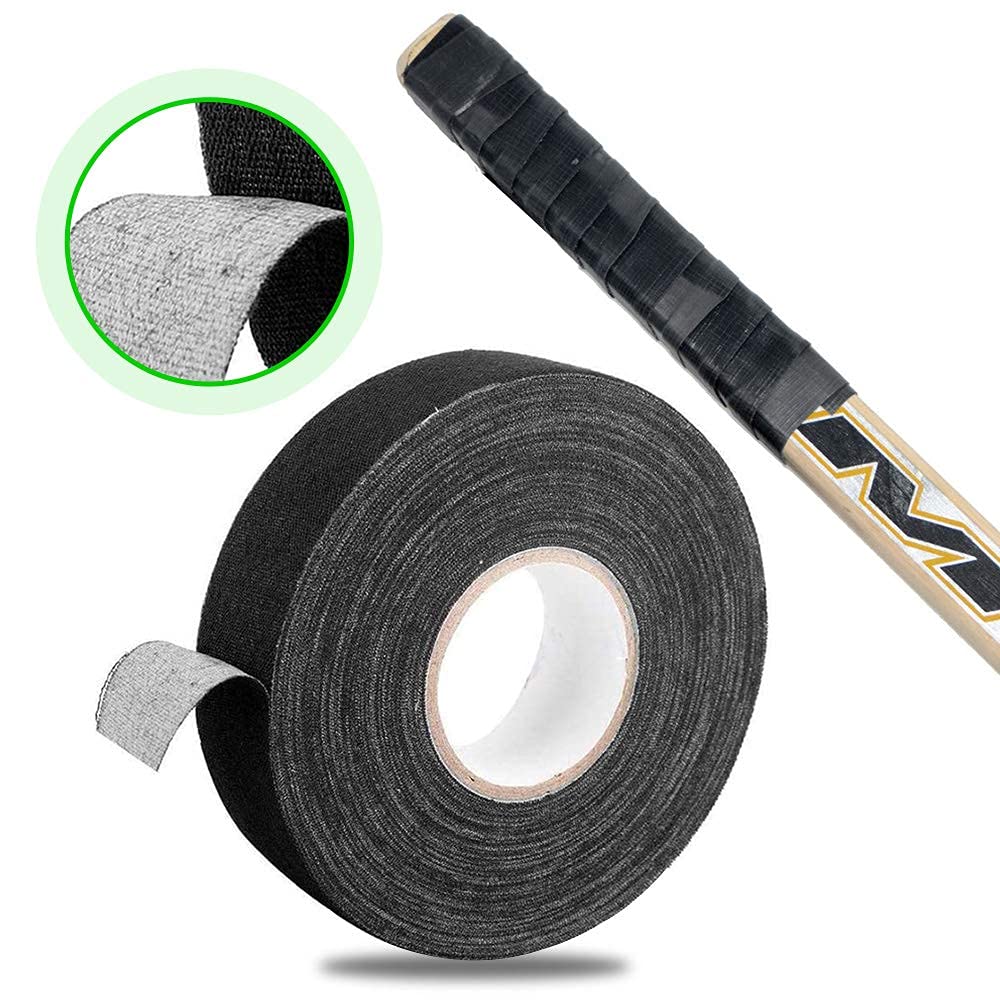 Cinta de Hockey,25 Metros Adhesiva Cinta de Palo de Hockey Antideslizante Cinta de Agarre para Hockey Raqueta de Ping Pong Squash Caña de Pescar Nádminton Negro