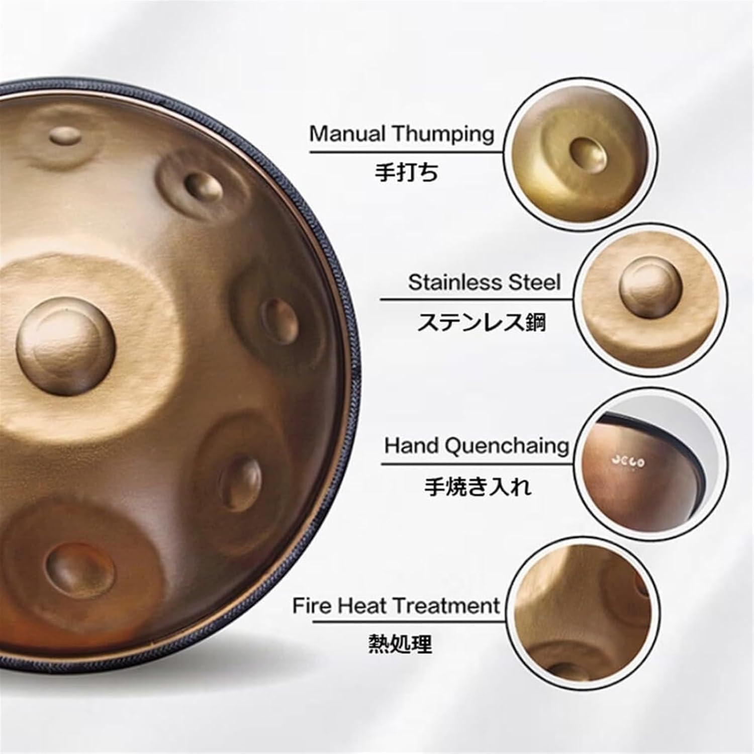 12 Note Steel Handtrommel, 432HZ Handpan in D-Moll, Handpan Drums mit Tasche, Stativ, Schlägel
