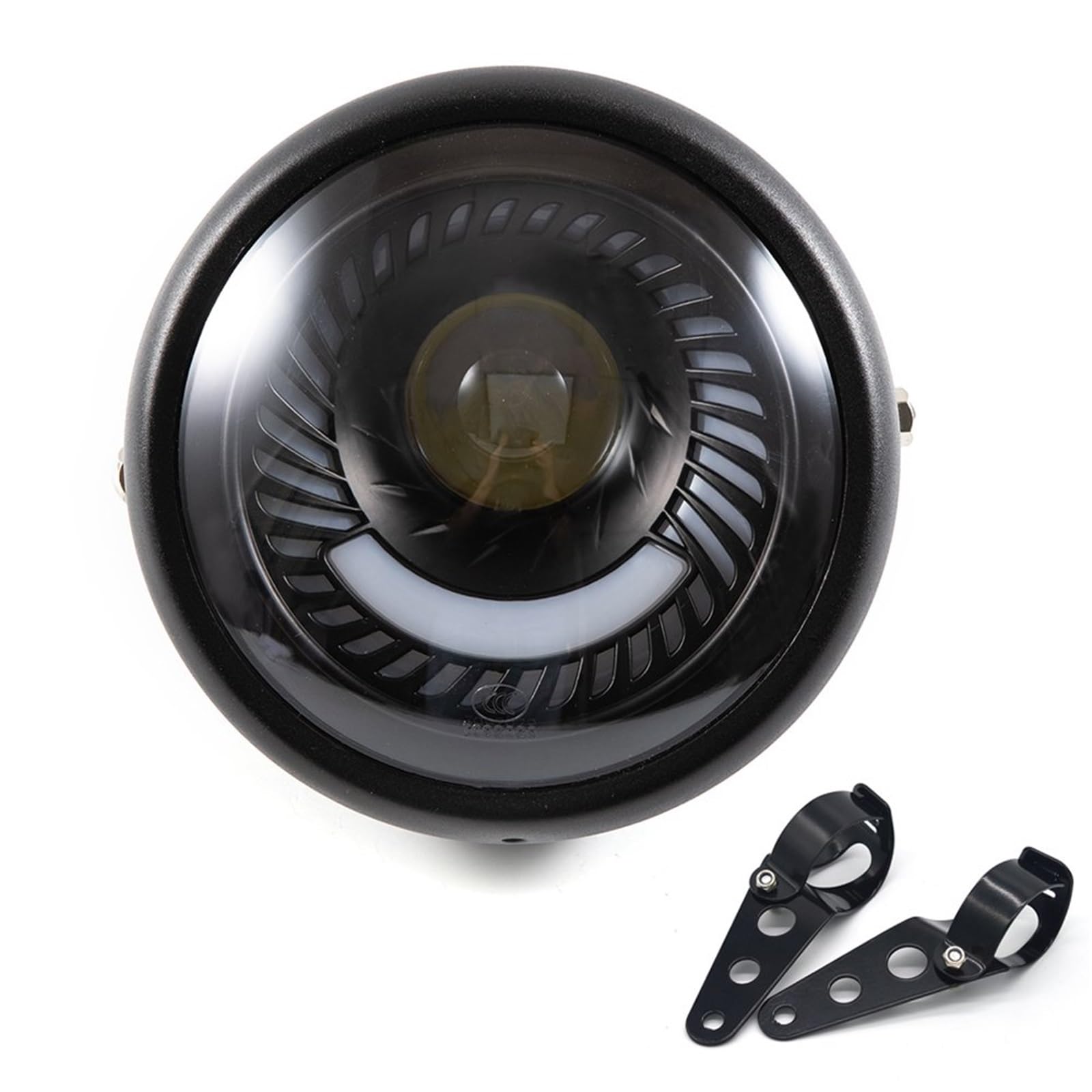 Faro Moto Lampada Frontale DRL Hi&Lo Beam Moto LED Fendinebbia | Lampada frontale universale per moto Hi&Lo Beam DRL Faro vintage retrò per Bobber Chopper per Cruiser