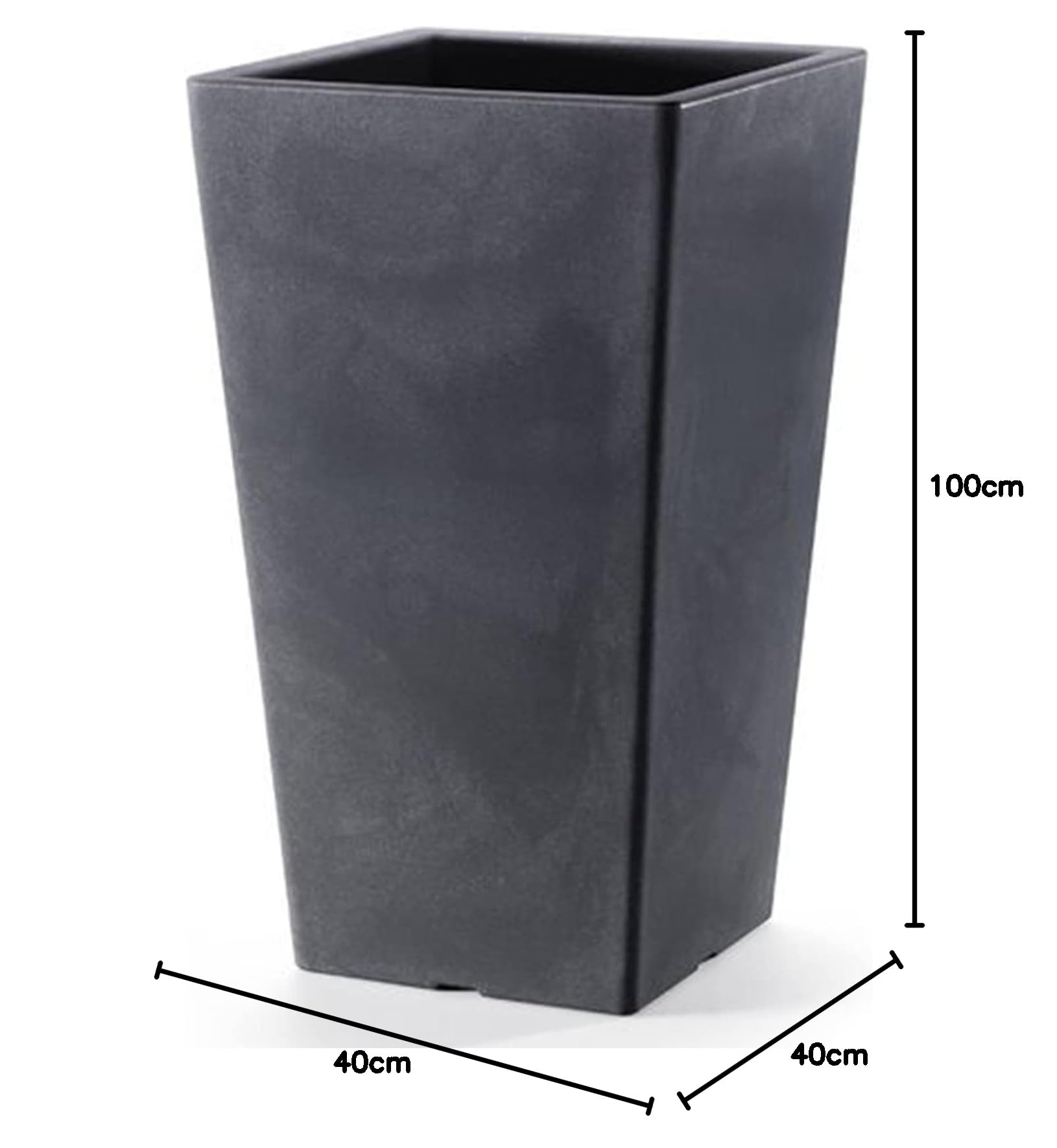 Decorspace Vaso ''Essential Pasubio'' alto in plastica per fiori e piante da esterno e giardino (100 cm, Antracite)