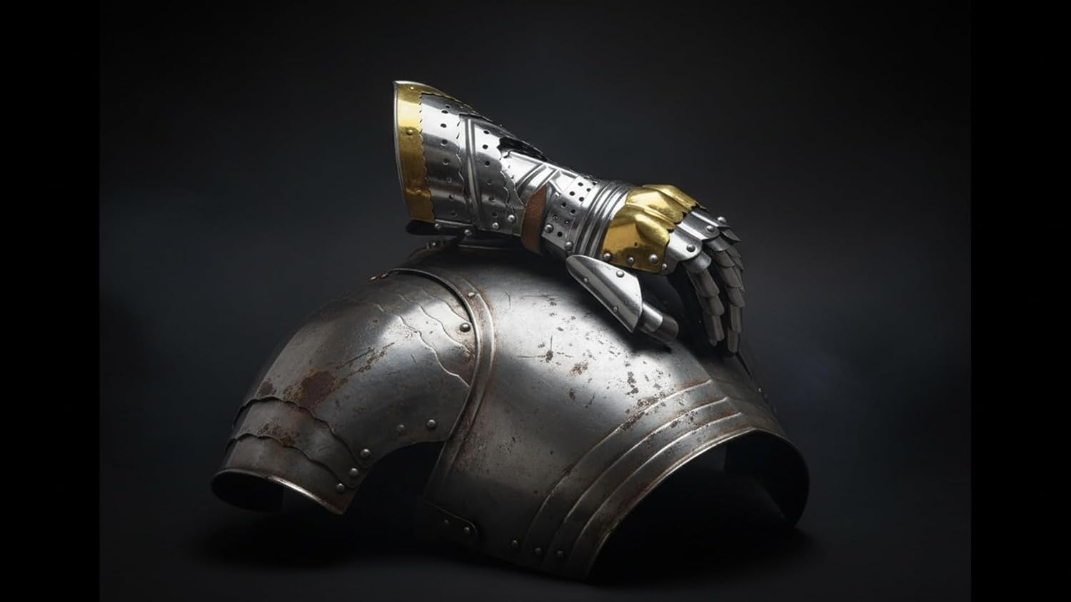THOR INSTRUMENTS Armor Gauntlets Steel Gloves W/Brass Accents Armor Warrior Metal Pair Medieval Knight Costume Rustic Vintage Home Decor Gifts