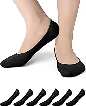 Women No Show Socks - 6 Pairs Non Slip Lace Invisible Socks, Lace Socks Women Shoe Liners Ladies Ultra Low Cut Liner Socks Lace Boat Socks for Sneakers High-heel Shoes