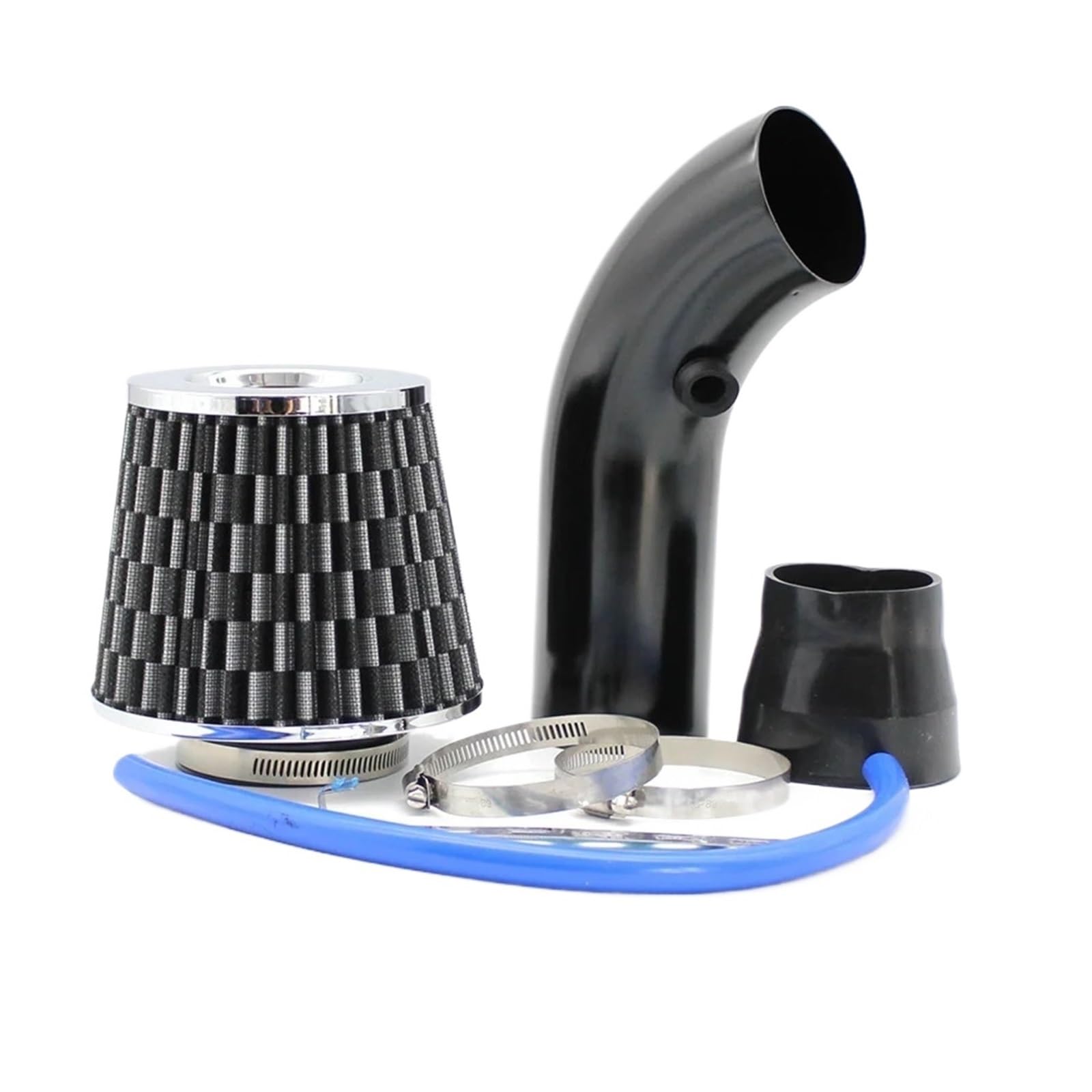 filtr kabinowy 76mm zmodernizowany samochód z grzybkiem na zimę | Filtr Przepływ filtra rury wlotowej Filtr zimnego powietrza Zestaw rur aluminiowych(Black)