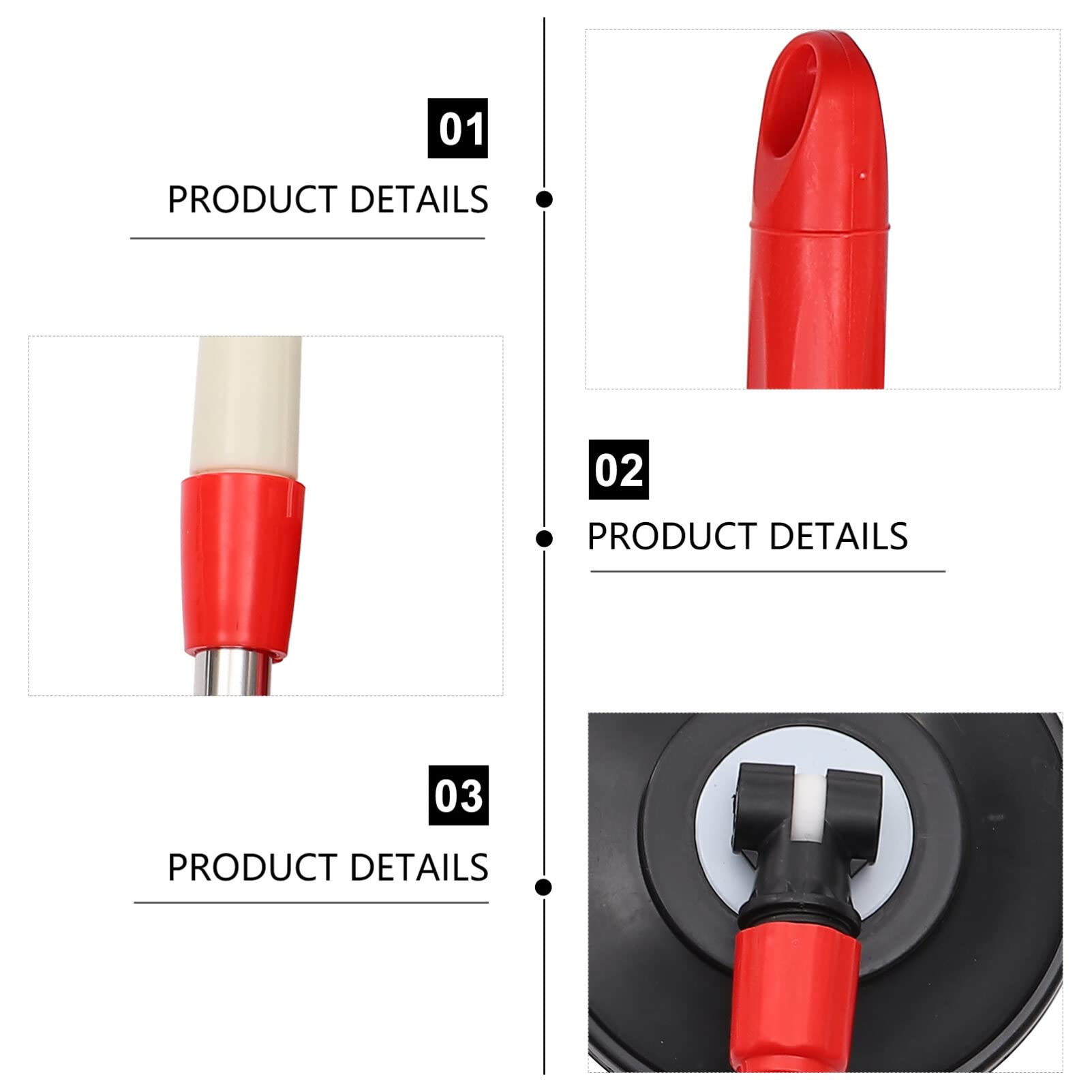 SOLUSTRE Spins Mop Replacement Handle 360 Degree Spins Mop Pole Handle Rotating Telescopic Mop Handle Stick Floor Cleaning Scraper for Household Cleaning Accessories Red