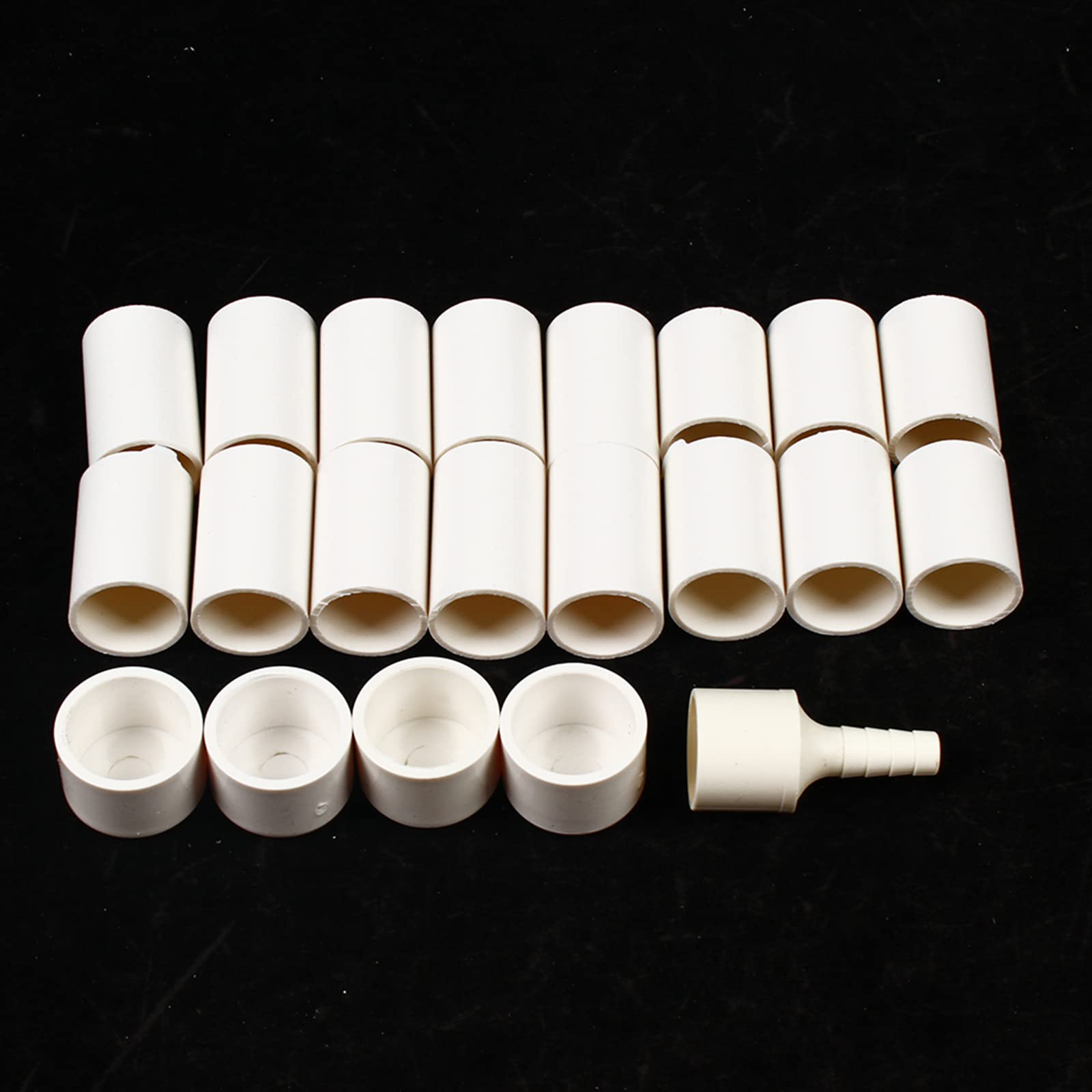 OUKANING Système de culture hydroponique à 2 étages, trou de plantation de 32 mm, système hydroponique PVC-U, kit hydroponique avec pompe à eau, support au sol (72 trous)