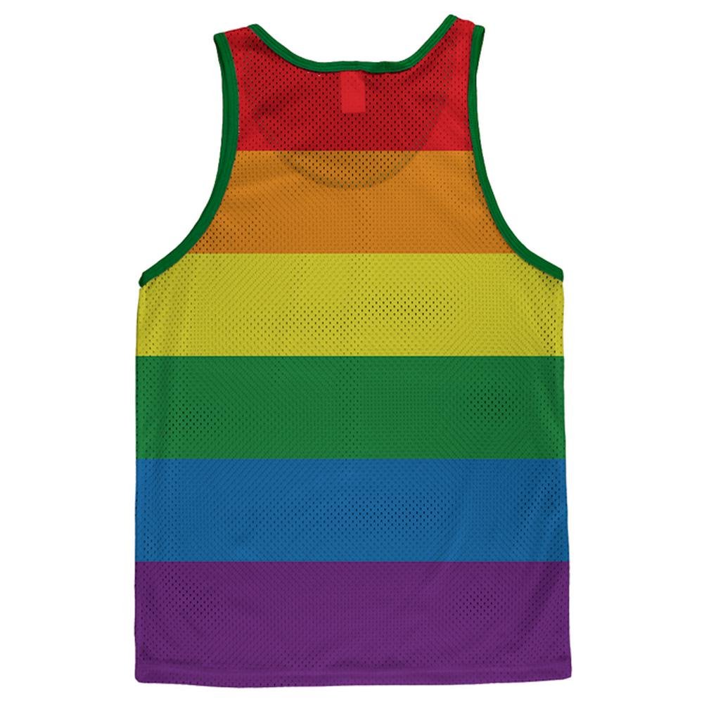 Gay Pride Rainbow Flag Adult Mesh Jersey - MD/White-Kelly
