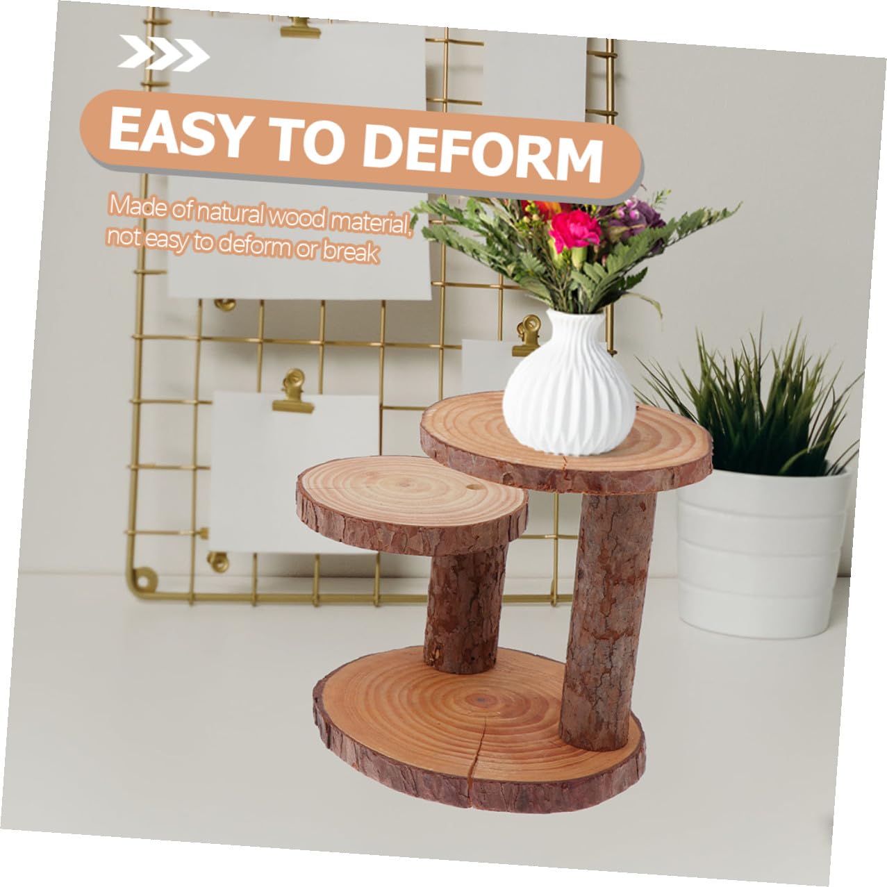 Soporte de Madera para Cupcakes y Pasteles de 3 Niveles Bandeja Rústica para Postres y Frutas Exhibidor Multiusos para Bodas Fiestas y Decoración de Mesa