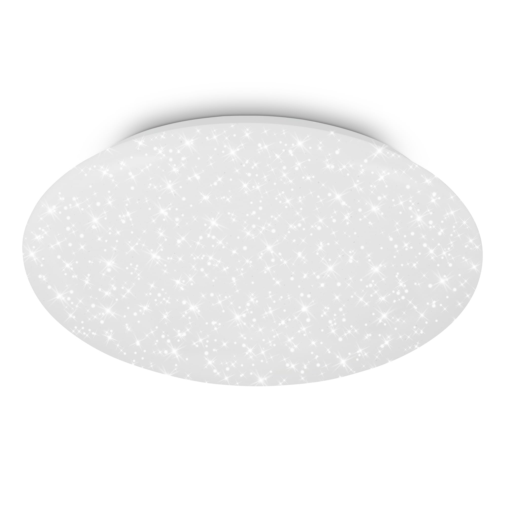 BRILONER - LED Ceiling lamp with Starry Sky, Neutral White Light, LED, Ceiling Lighting, Living Room, Kitchen, Hallway, 38 x 7 cm (DxH), White