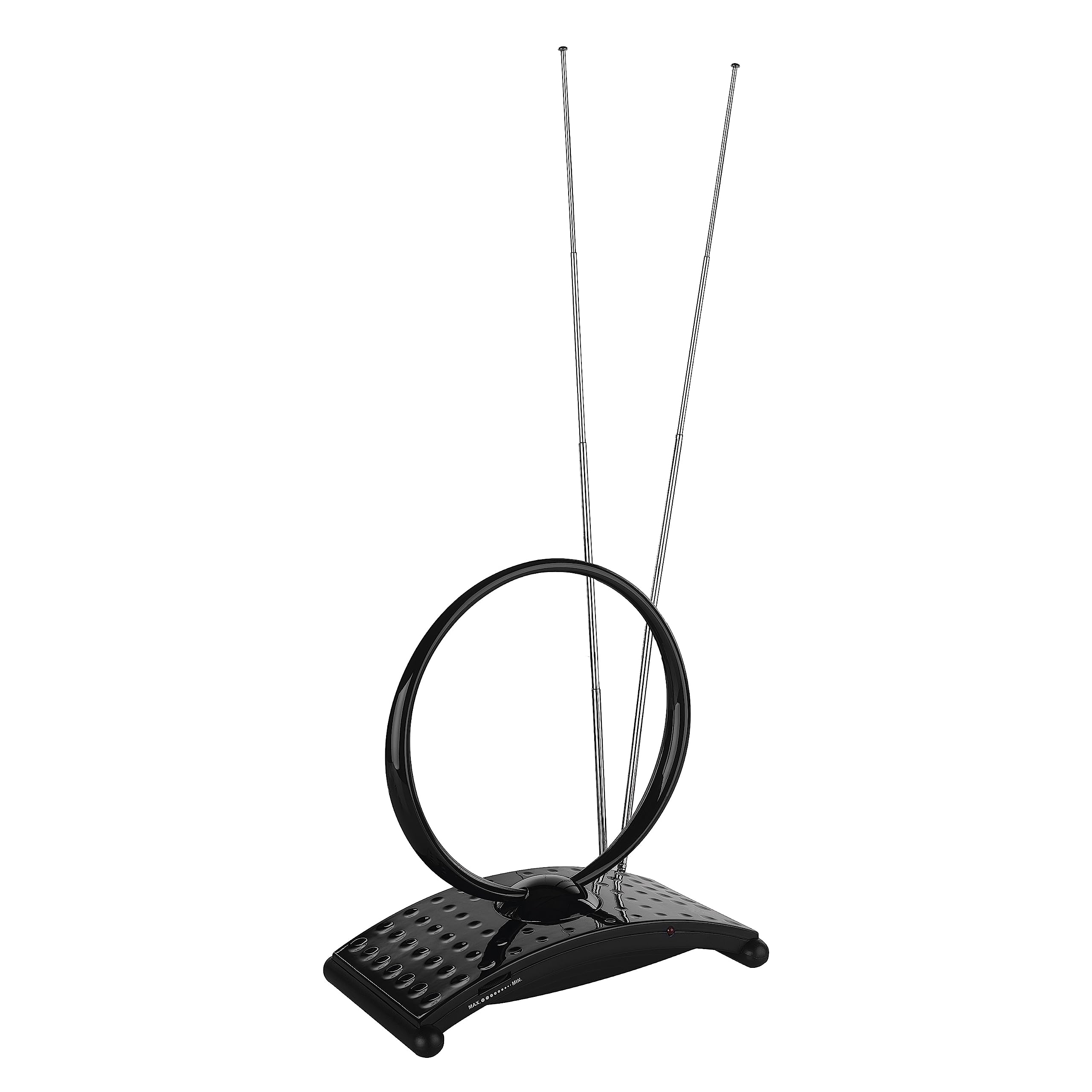EMOS Antena Interior Digital Activa J0701 para recepción Full HD DVB-T/T2, Dab, con Filtro LTE/5G Integrado y Amplificador de señal, 0-25 km