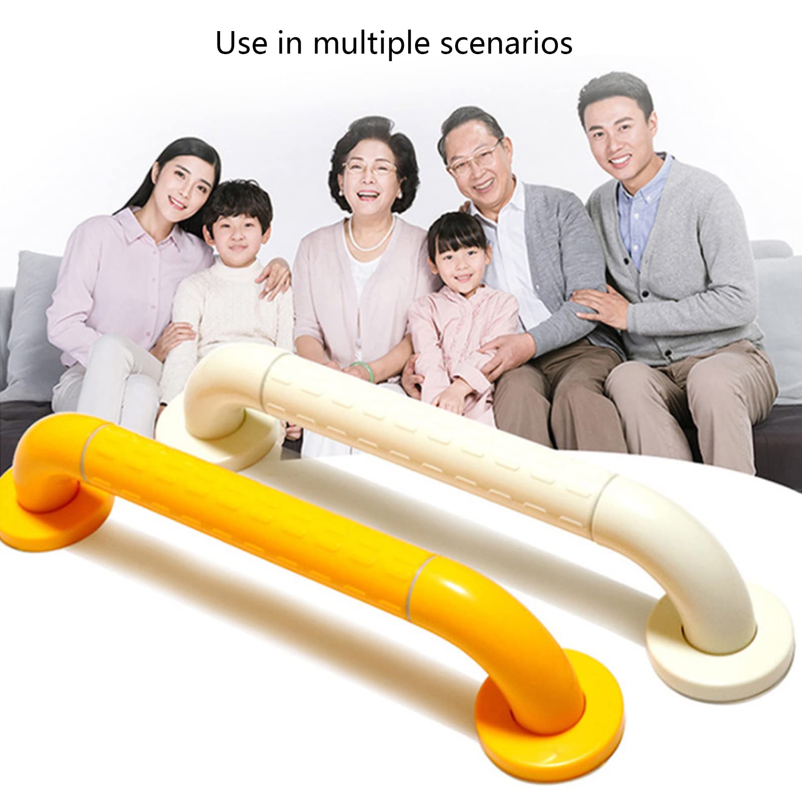 Maniglioni di Sicurezza Antiscivolo a Parete per Anziani e disabili, Ideali per Bagno, Doccia e Donne in Gravidanza, Colore Bianco, 50 cm/20 Pollici.