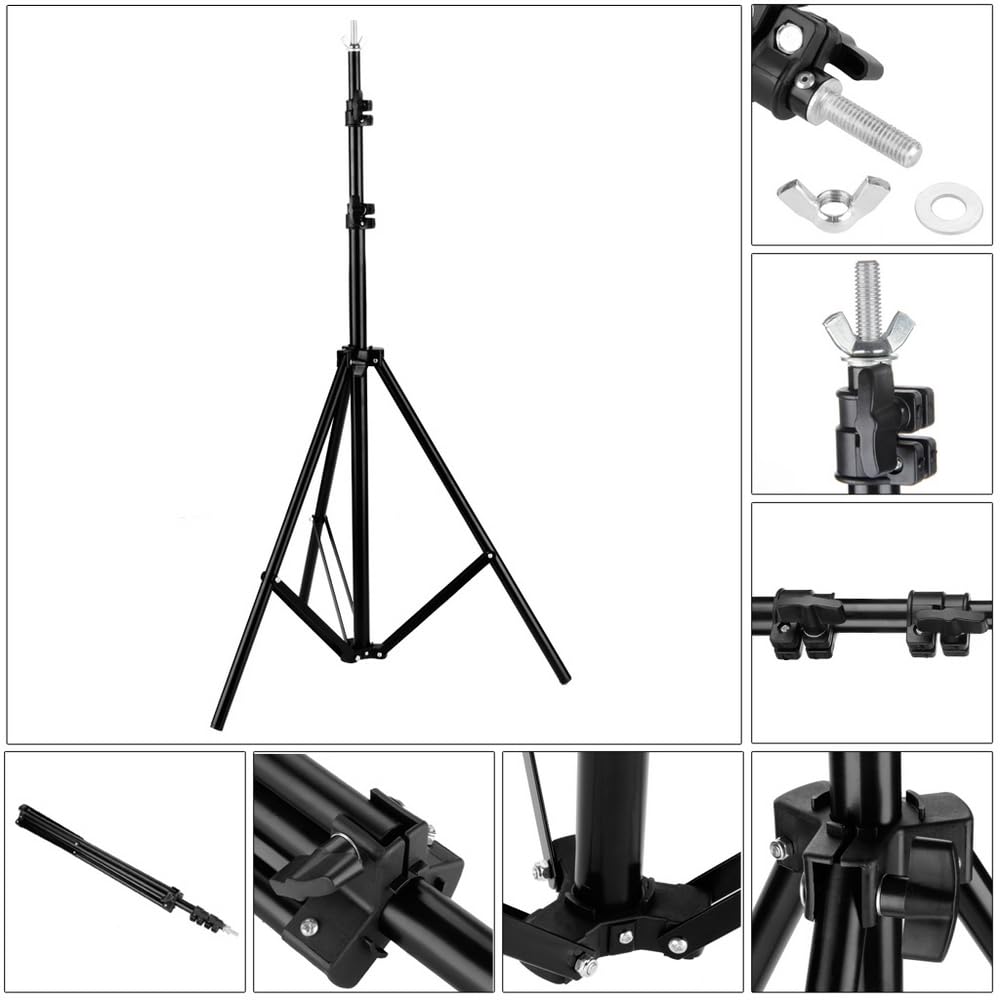 Bonnlo Greenscreen Fotostudio Set, 2m x 3m Fotohintergrund mit Ständer & Schwarz Weiß Grün Foto Hintergrund System, Durchlichtschirm 135W LED Fotolicht Beleuchtung für Fotostudios Fotografie