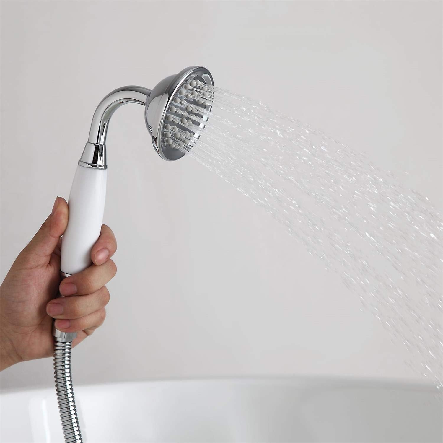 Buy 1 get 1 JiaYouJia Freestanding Clawfoot Tub Faucet with Hand Shower Classic 2-Handle Bathtub Filler Shower Faucet for Bathroom in Polished Chrome Handheld Sprayer Included