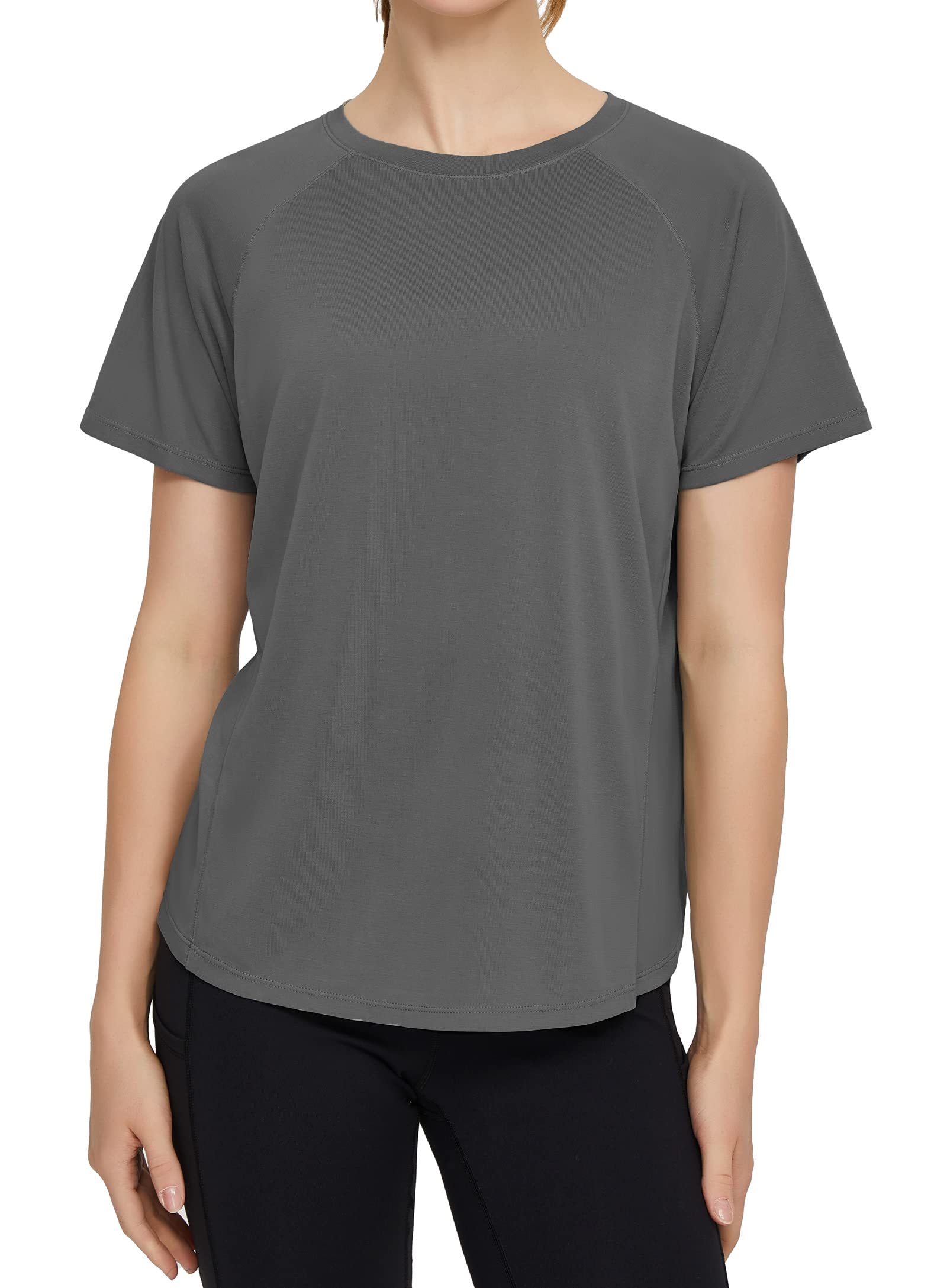 Lightweight Workout Tops for Women Short Sleeve Crew Neck Yoga Shirts Casual Athletic T-Shirts