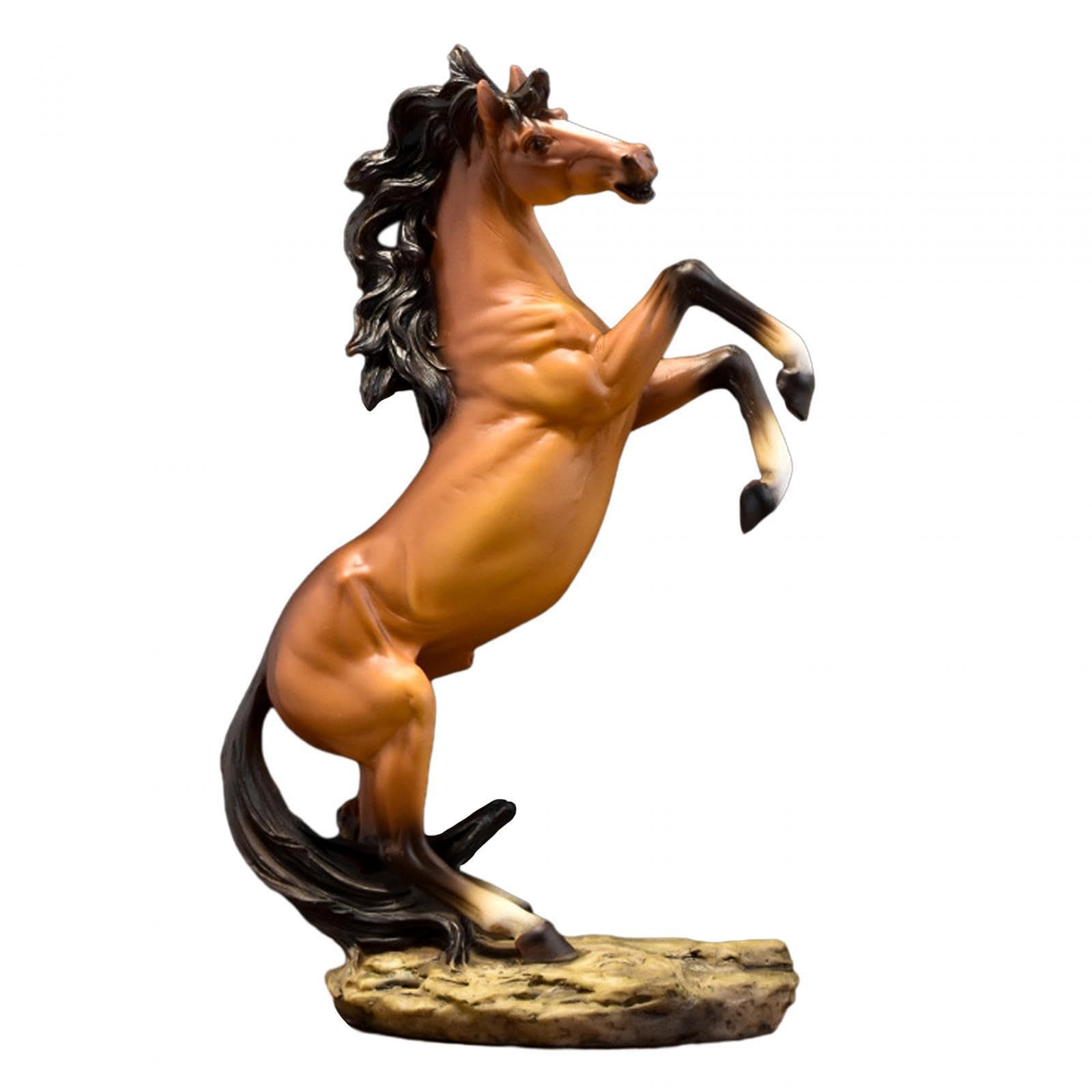 TWISAXC Vibrant Horse Figurine Unique Standing Horse Statue Handmade Resin for Creative Desk Decoration Elegant Aesthetic Choice Collectible Figurine Feng Shui Ornament Handcraft, Style D