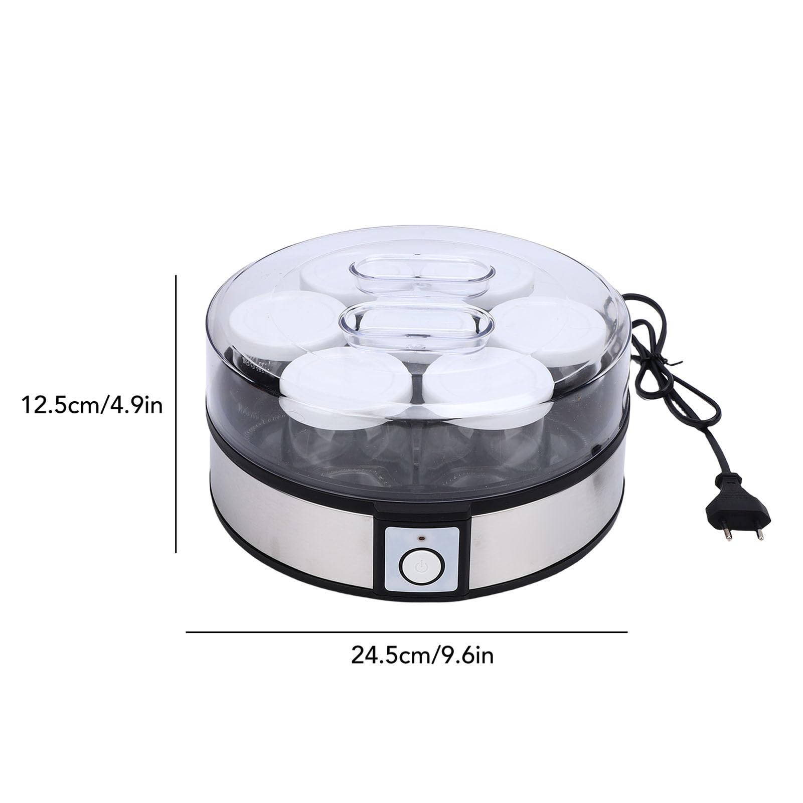 Luqeeg Yogurtera Eléctrica 20 W Acero Inoxidable Portátil Yogurtera Casera Multifuncional Electrodomésticos de Cocina para Mermeladas Postres Mermeladas de Frutas Postres Cremosos