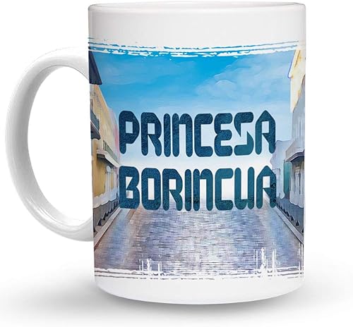Makoroni - PRINCESA BORINCUA Puerto Rican - Puerto Rico - 11 Oz. Unique Ceramic Coffee Cup, Coffee Mug