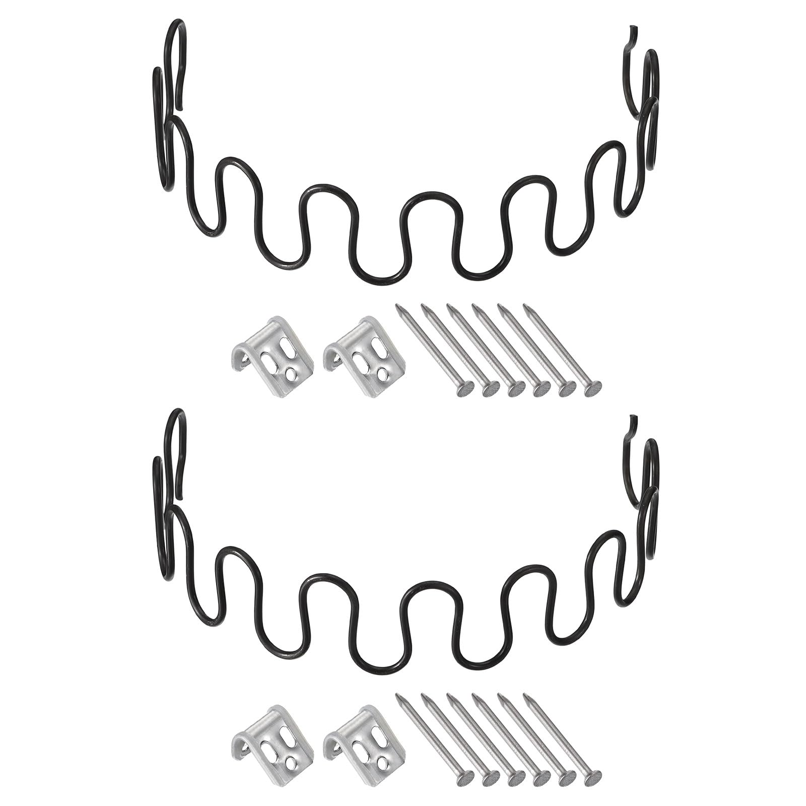 sourcing map 17.7 Inch Sofa Spring Replacement with Clips Nails 2 Pack Round Shape Spring Recliner Parts for Furniture Couch Repair Fixing Chair Sagging Seat, Black