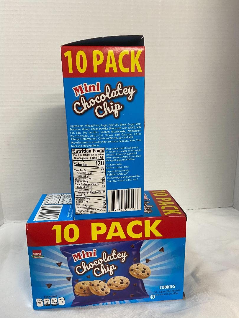 Sobisk Mini Chocolatey Chip Cookies 2 packs of 10 Grocery