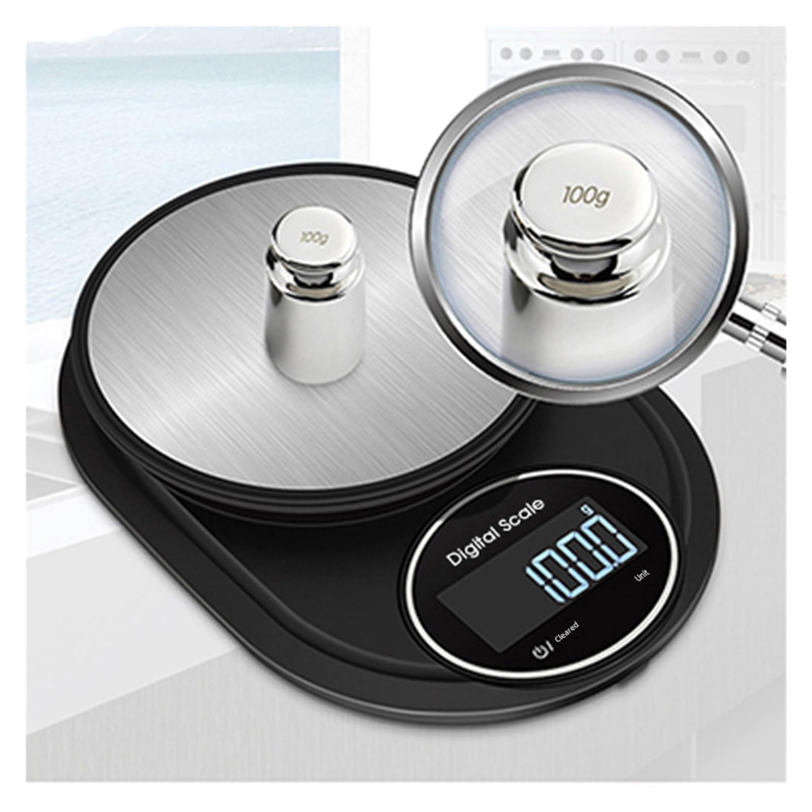 Báscula De Cocina Acero Inoxidable 5kg Y 0,1g, For Alimentos, Medición For Hornear, Accesorios For El Hogar, Café Medición Precisa Esfuerzo(1Kg 0.1g)