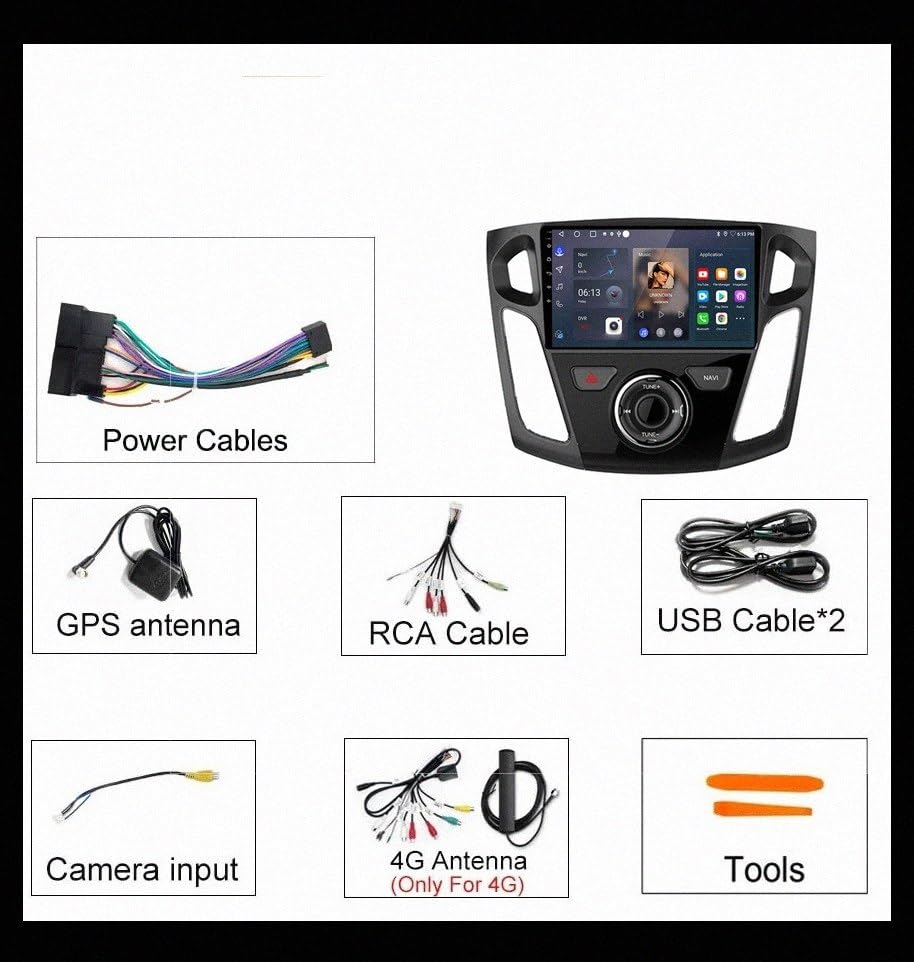 Radio de Coche Audio Estéreo para Ford Focus 3 Mk3 para Viajes Familiares con Navegación 7