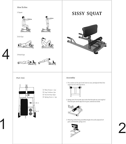 Miniatura 9 de X FACTOR Multifunción Sissy Squat Abdominal Core 3 en 1 HD Entrenamiento de Fuerza Gimnasio en casa para abdominales fuertes, extensión de piernas,