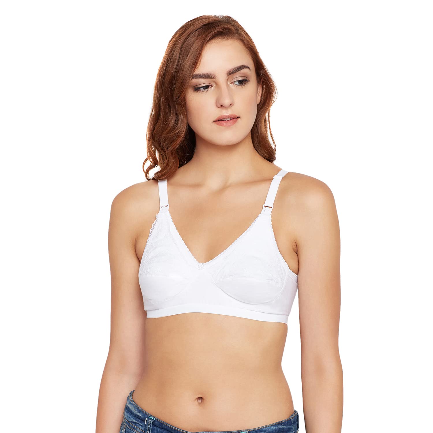 Women's Cotton Blend Wirefree Non-Padded Nursing Bra With Adjustable Straps-image-40