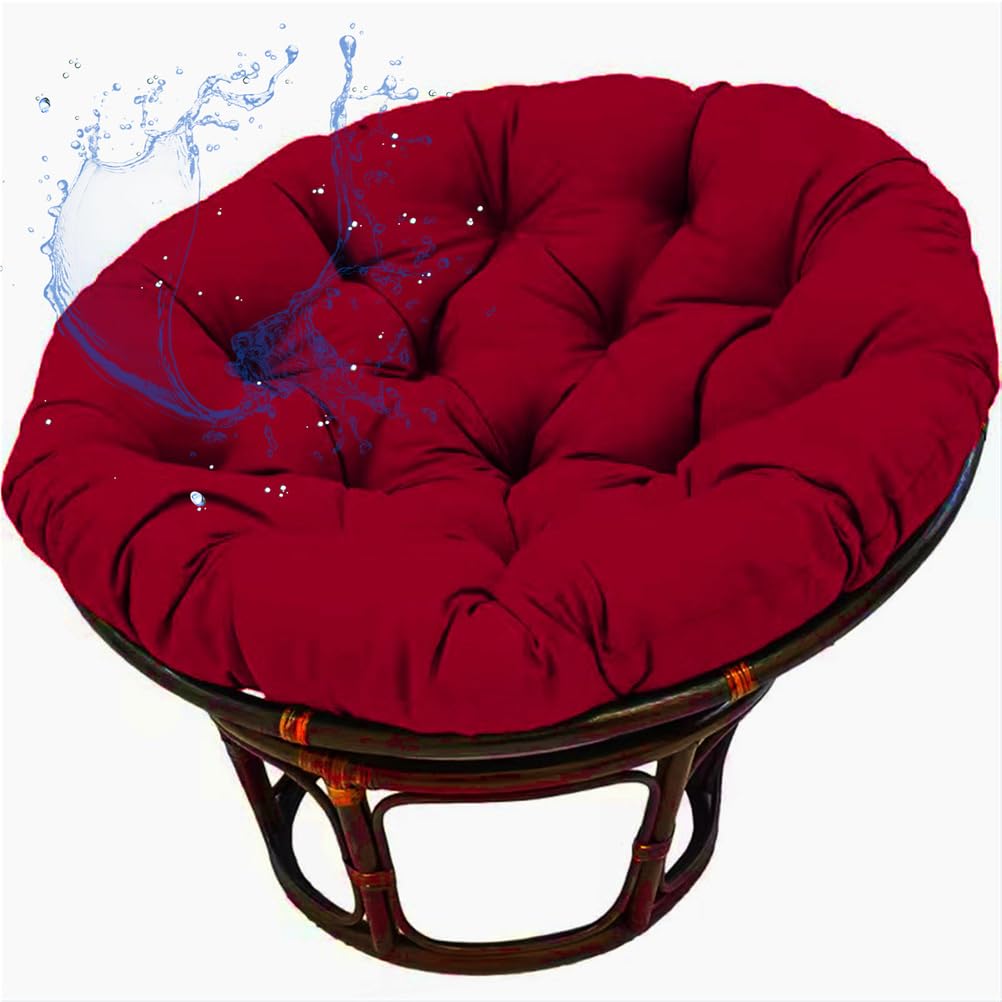 Aocase Large Round Egg Chair Cushion Only Replacement Waterproof Papasan Cushion Pad Thick Support for Egg Chair Hanging Basket Seat All-Weather Indoor Outdoor Garden Lounge Mat,NO03,120×120cm