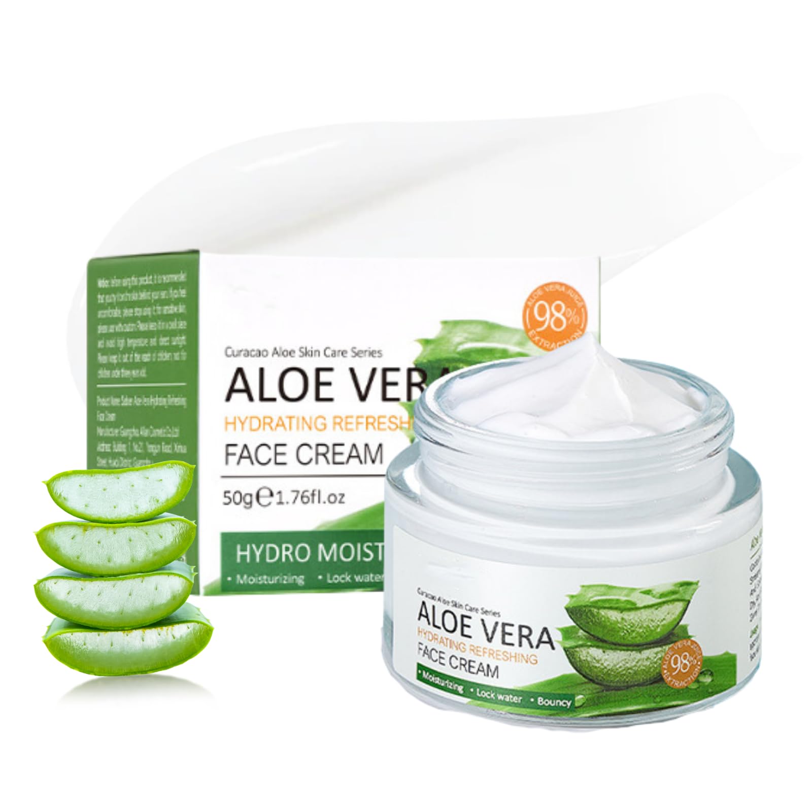 Aloe Vera Face Cream - Face Moisturizer For Women - Hydrating Face Moisturiser For All Skin Types -Night Cream for Women Anti Aging - Good For Anti-Wrinkle, Acne Soothing and Moisturizing