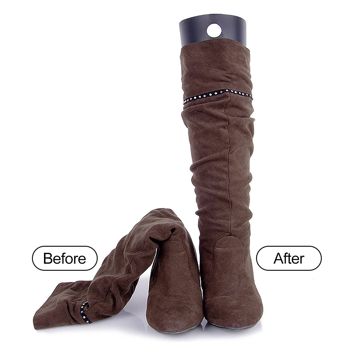 Hormas para Zapatos, 10 Pcs Soporte de Calzado Reutilizable en Forma de Bota Plástico Negro Árbol de Zapatos de Herramientas para Botas Largas y Cortas para Hombres y Mujeres(12 Pulgadas)