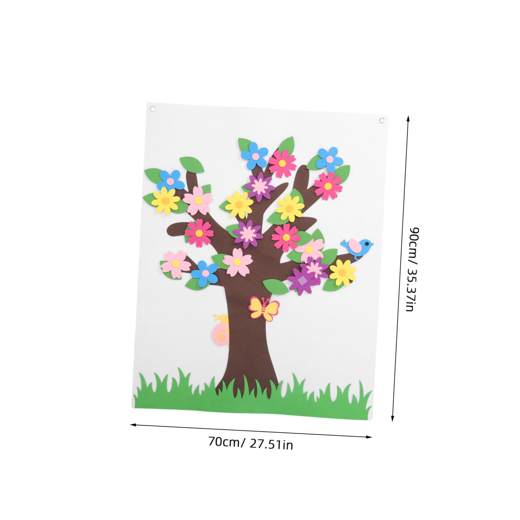 VOSAREA 1Set Flower Felt Board Decor for Preschool Story Board with Tree and Butterfly Accents Wall Decor for Home and Classroom Engaging Felt Board Crafts
