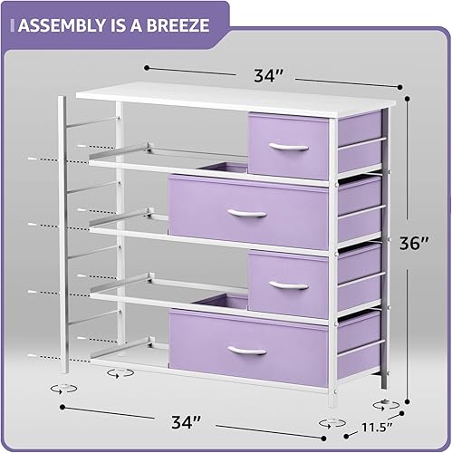 Miniatura 3 de Cómoda Sorbus con 8 cajones, mesita de noche y mesa auxiliar para el hogar, accesorios de dormitorio, oficina, dormitorio universitario, estructura