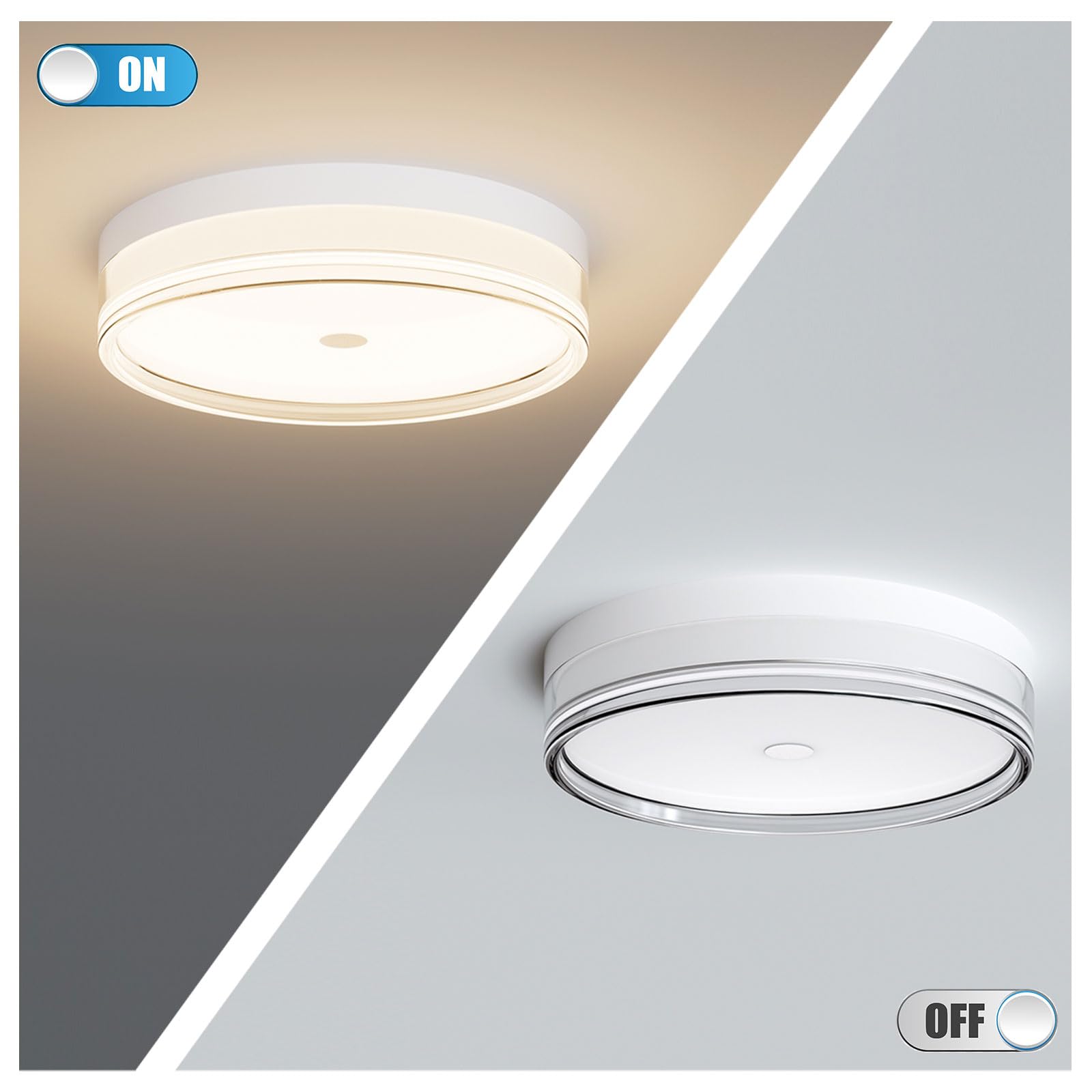 LVL LED Deckenleuchte Weiß Rund Modern, 24W 30cm Deckenlampe for Wohnzimmer Schlafzimmer Küche Flur