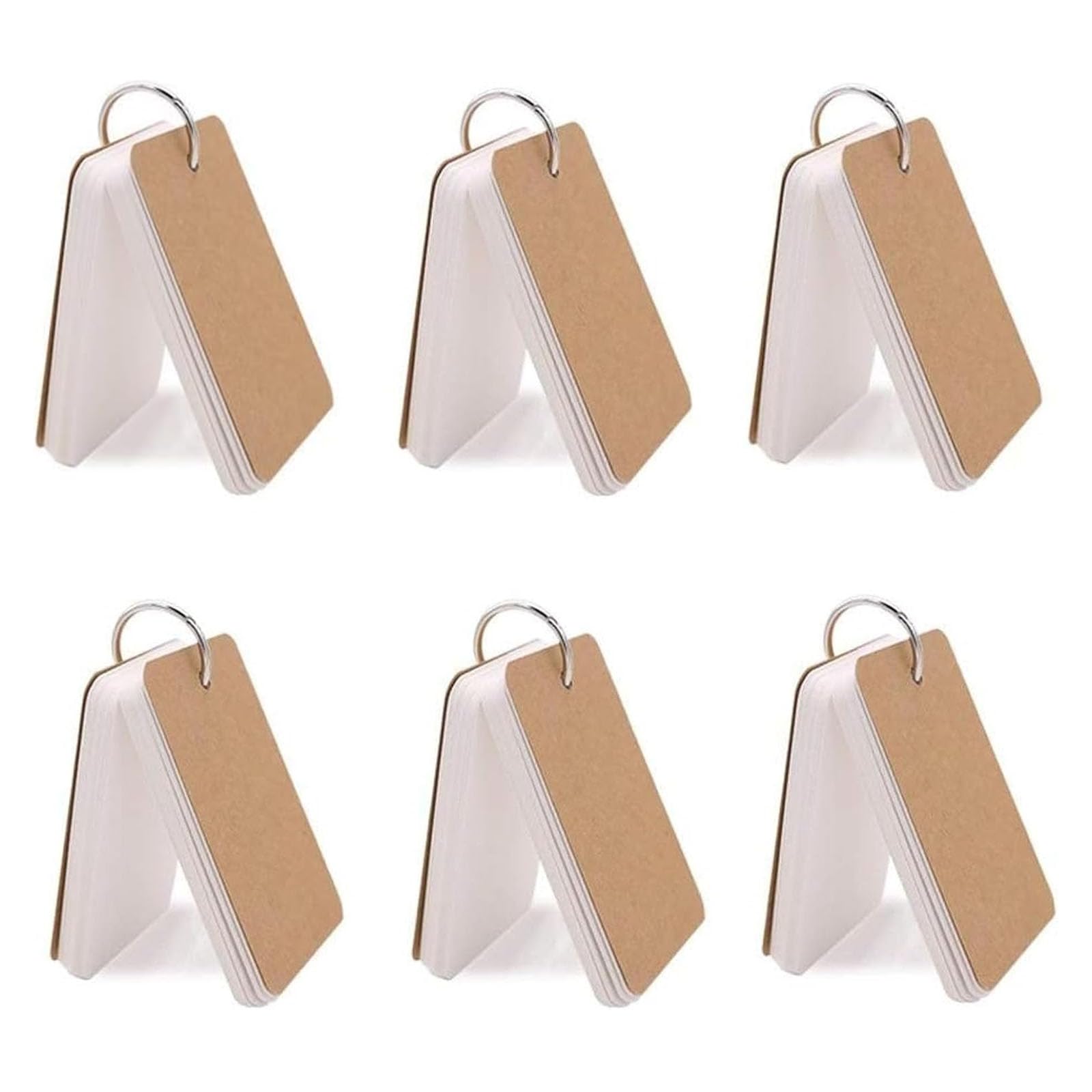 gkood Flash Karten Ring, 300 Teile 5,6 x 8,9 cm Karte Papier Studie Karten Unlinierte farbigen Seiten mit Binder Ring (weiß, 50 Blatt, Pro Set)