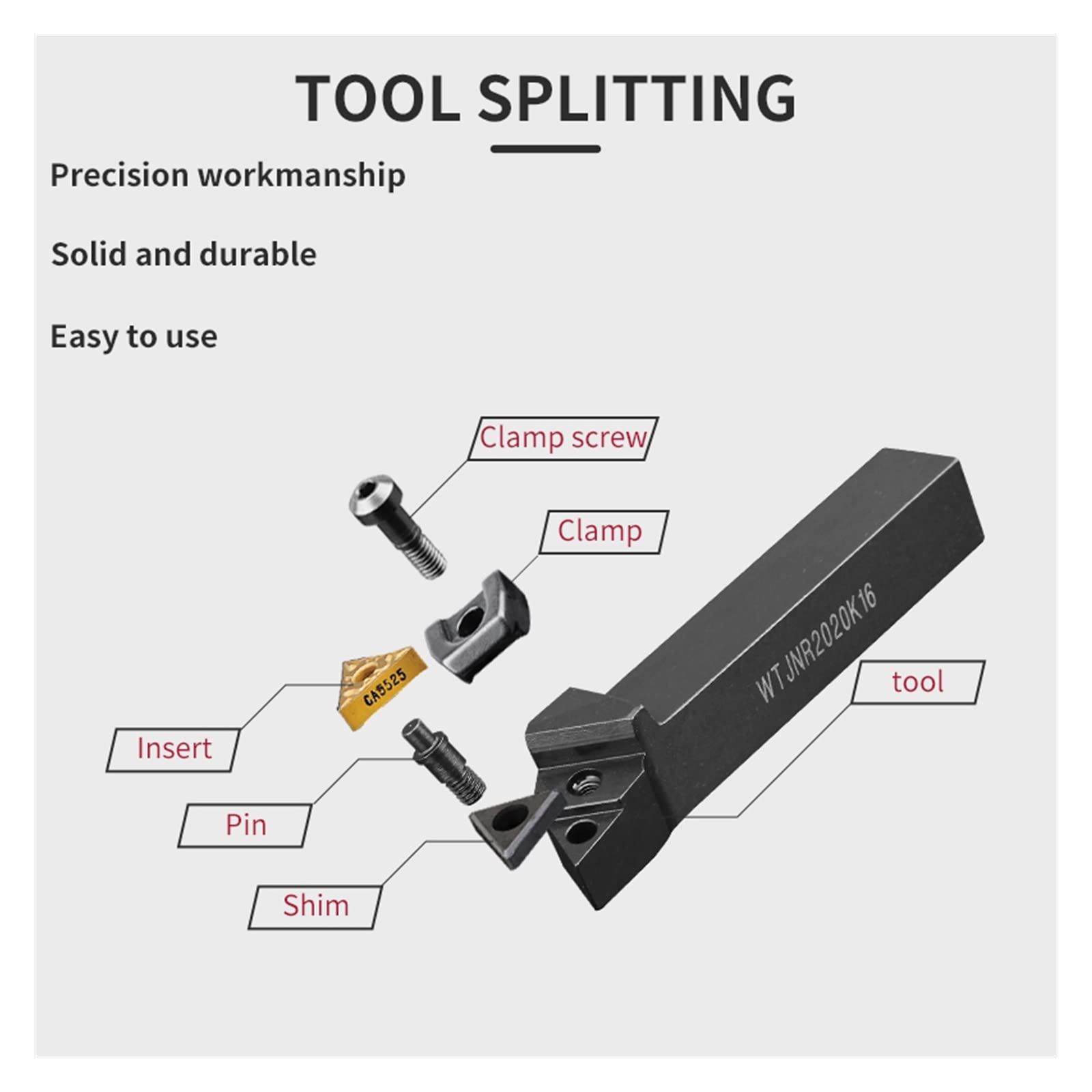 Porte Outil De Tournage Pour Insert En Carbure DCMT070204 Pour Tour CNC SDJCR1212H07 DCMT070204