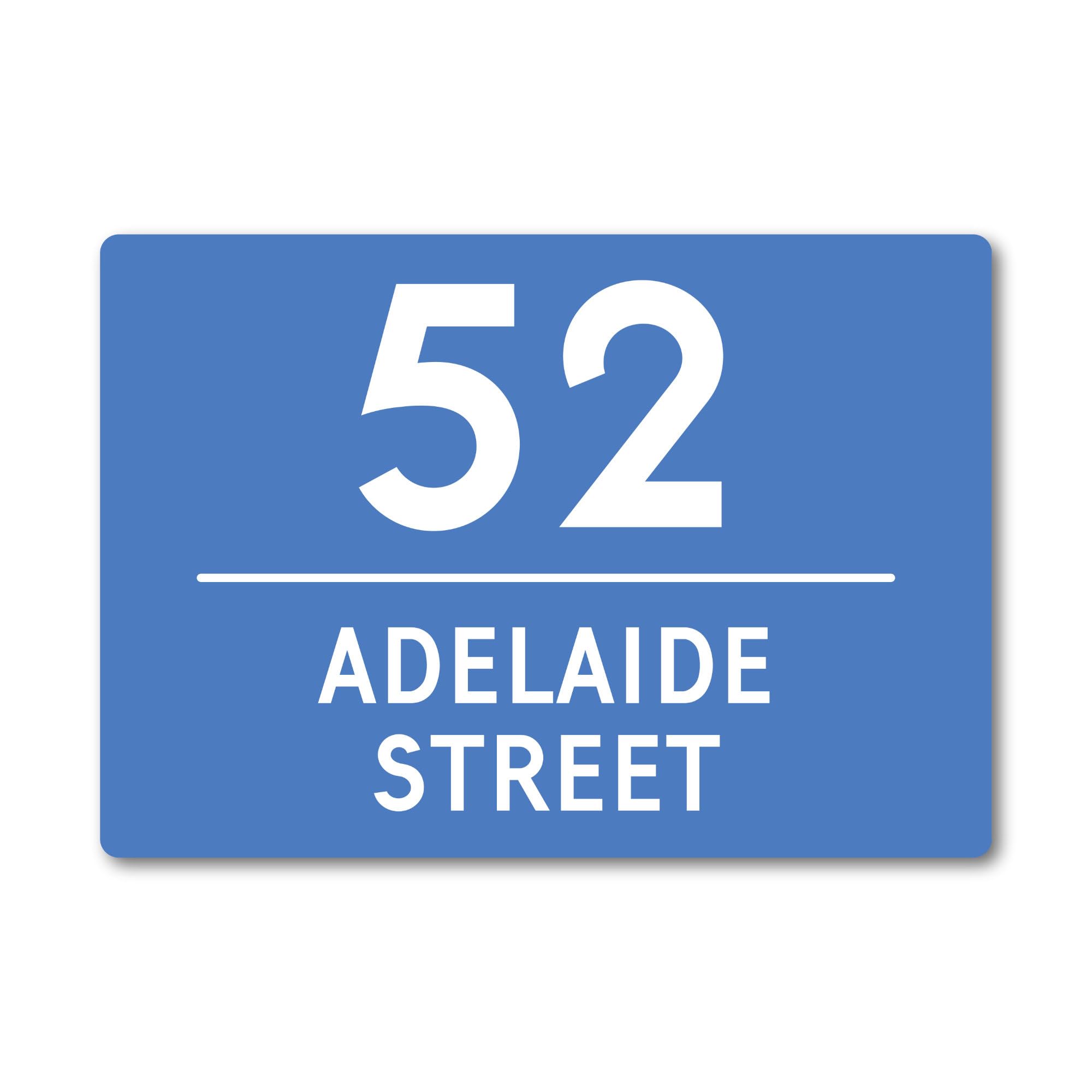 Personalised House Sign Metal Plaque. Name Plate. Custom Door Number, Street. Perfect for House Numbers, Street Names (A5 (197mm x 141mm), Blue)