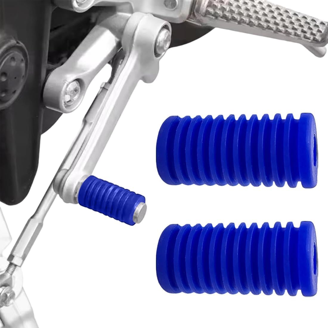 Protezione Scarpe Moto, 2 Pezzi Copri Scarpa Moto Cambio in Silicone, Salvascarpe Moto con Design Antiscivolo, Universale per Maggior parte dei Motocicli (Blu)