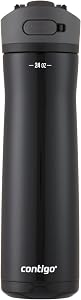 Contigo Ashland Chill 2.0 Stainless Steel Leak-Proof Water Bottle with Straw and Carry Handle for Easy Travel, Vacuum-Insulated and BPA-Free, Licorice, 24 oz (709 mL)