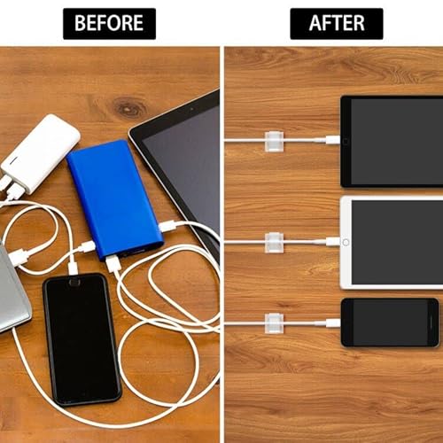 image for suoundey 100 Pcs Cable Clips, Adhesive Cable Organizer Cord Holder Wir