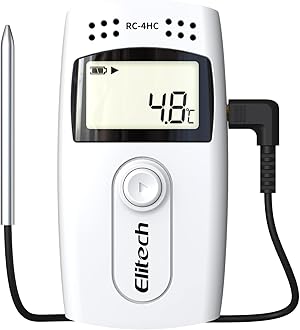 Elitech USB Temperature and Humidity Data Logger 5PCS RC-4H Upgraded, Refrigerator Thermometer, Food Storage Monitor, Cold Chain Recorder with 64,000 Data Points, Auto PDF/CSV